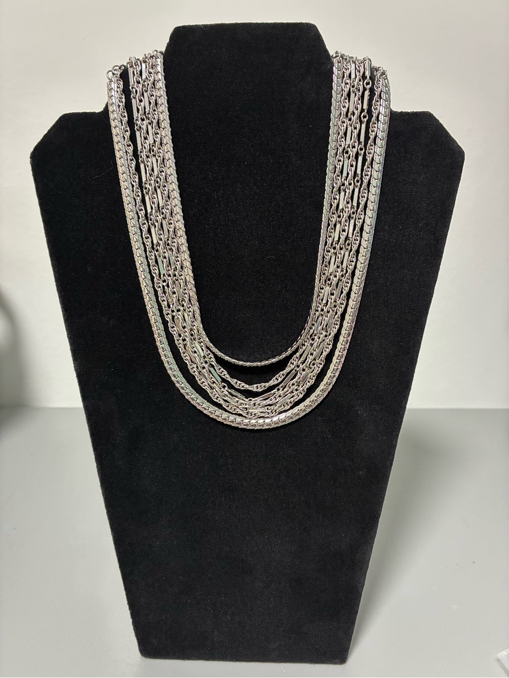 Silver Multi-Strand Chain Necklace - Women Jewelry